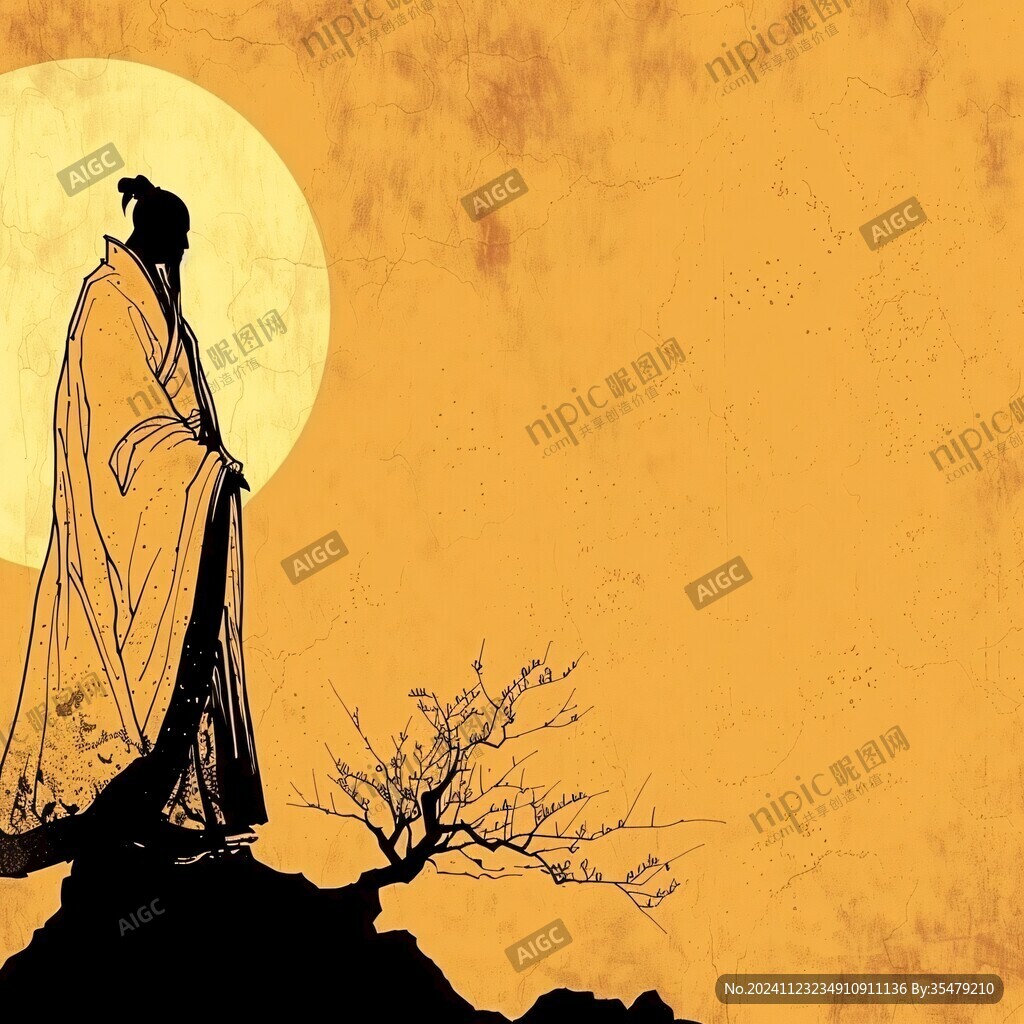 蘇軾黑白剪影