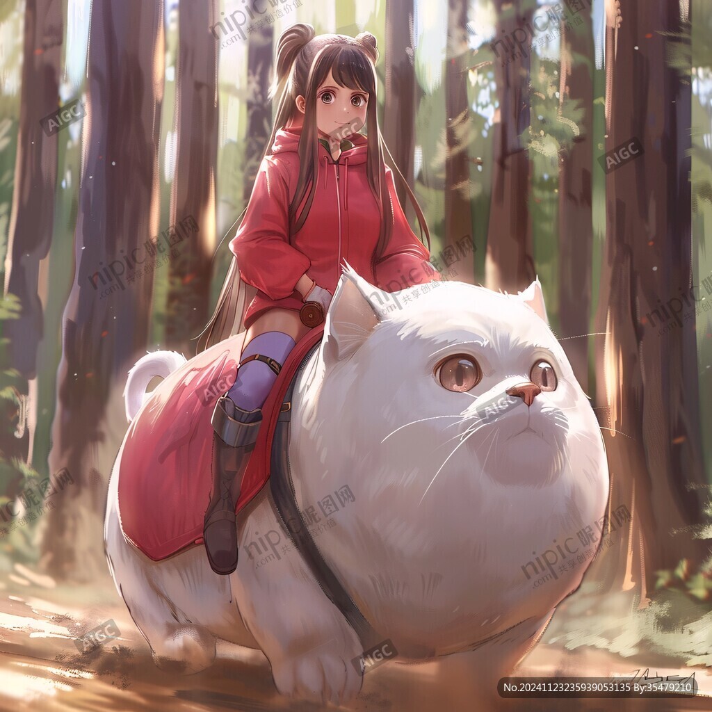 抱貓少女