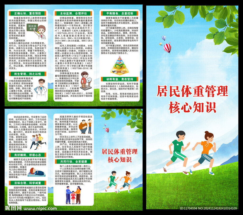 居民體重管理核心知識(shí)三折頁