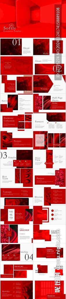 紅色畫冊PPT