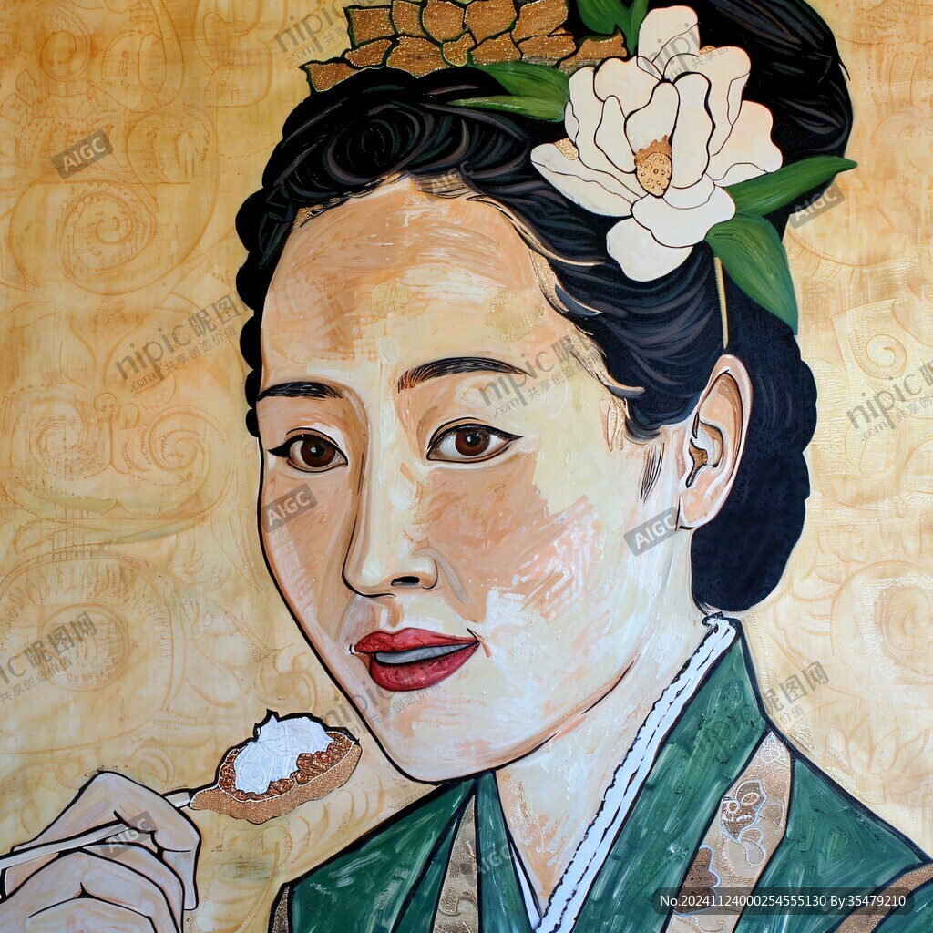 女性通草畫