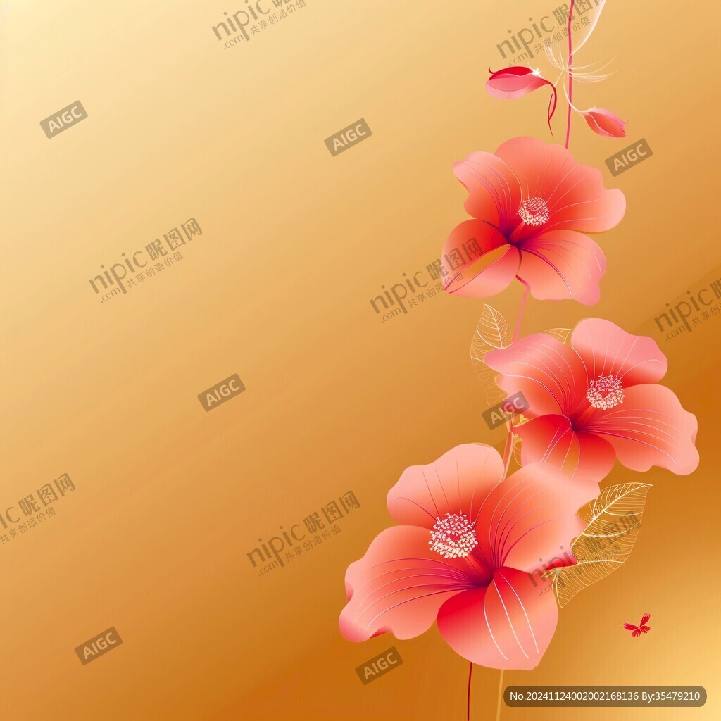 蝶戀花橙色蝴蝶背景