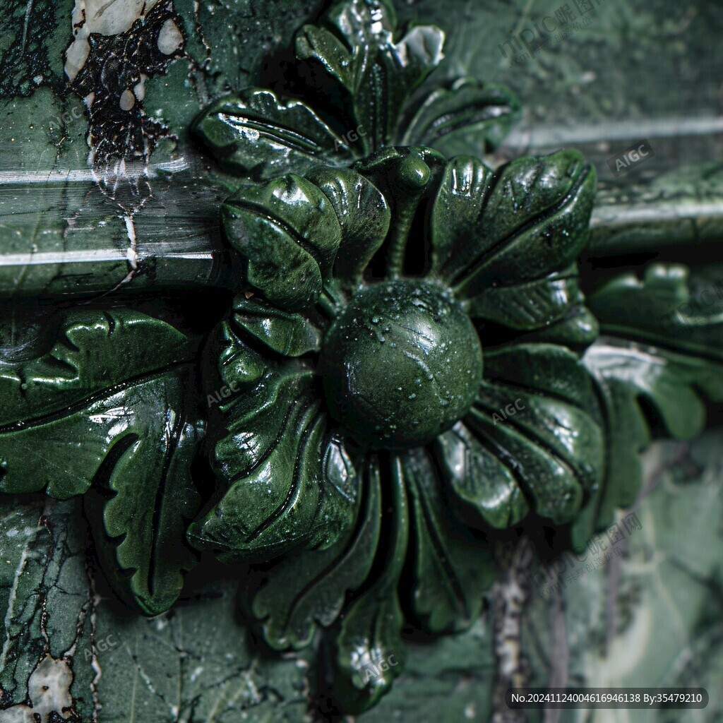 綠琉璃植物紋飾滴水