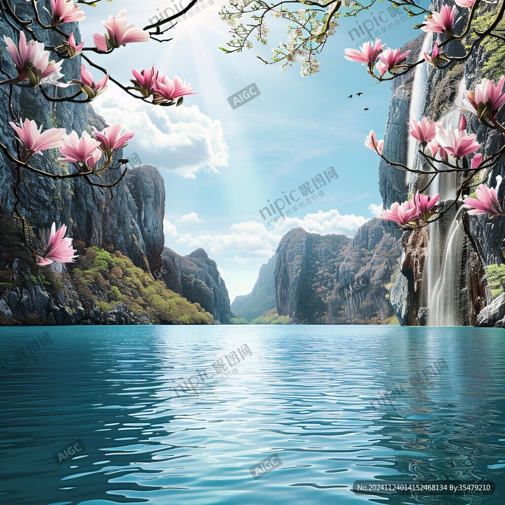 風景山水背景墻