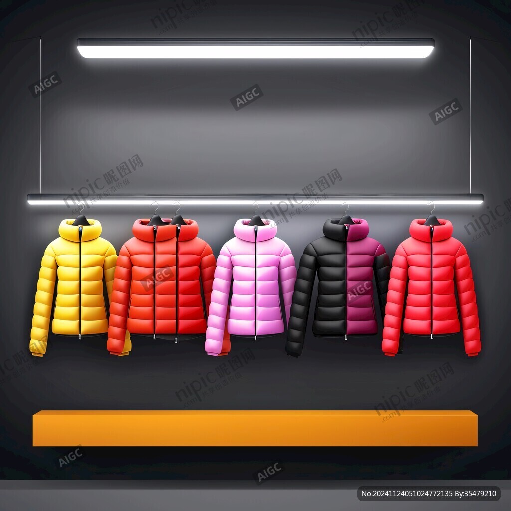 棉服專賣服裝店櫥窗