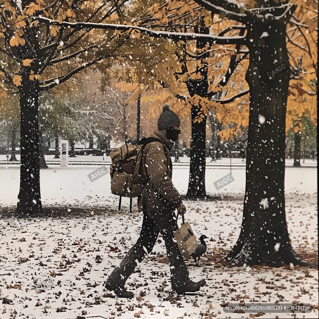 黃葉風(fēng)雪中