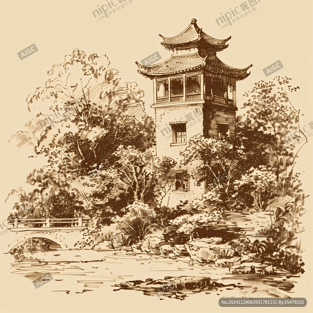 方塔園線稿