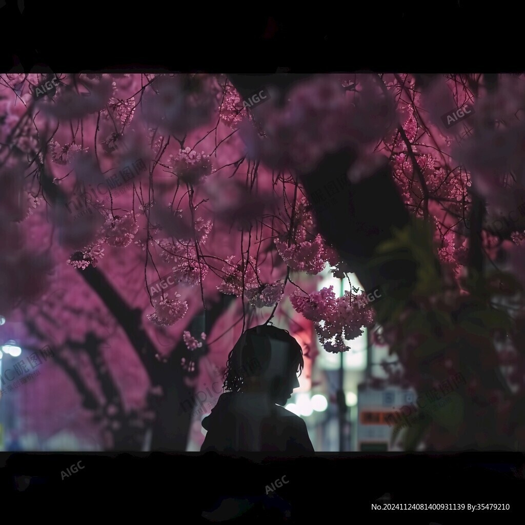 夜櫻之美