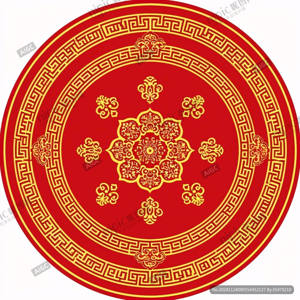 中式圓毯傳統(tǒng)花紋