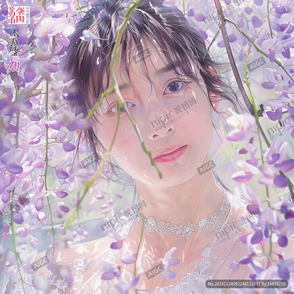 紫藤花與美人