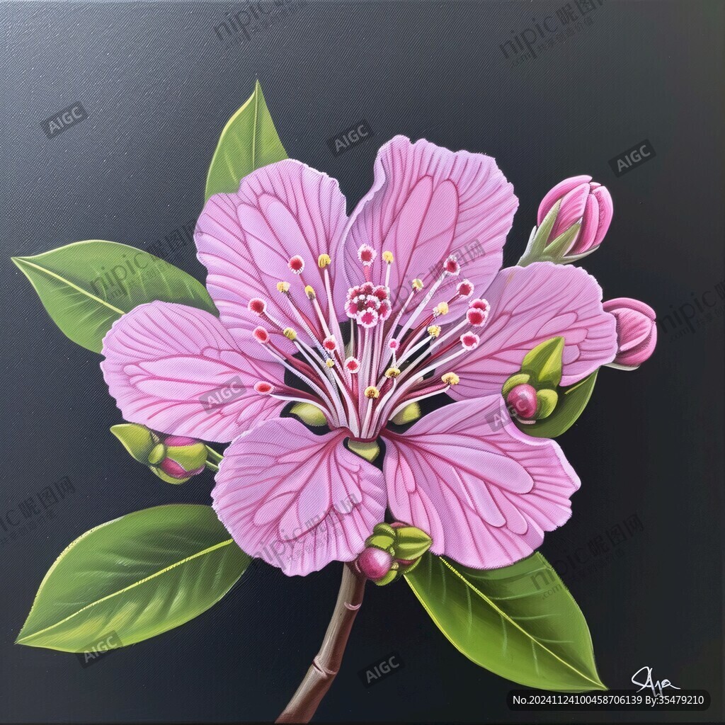 鼠繪杜鵑花