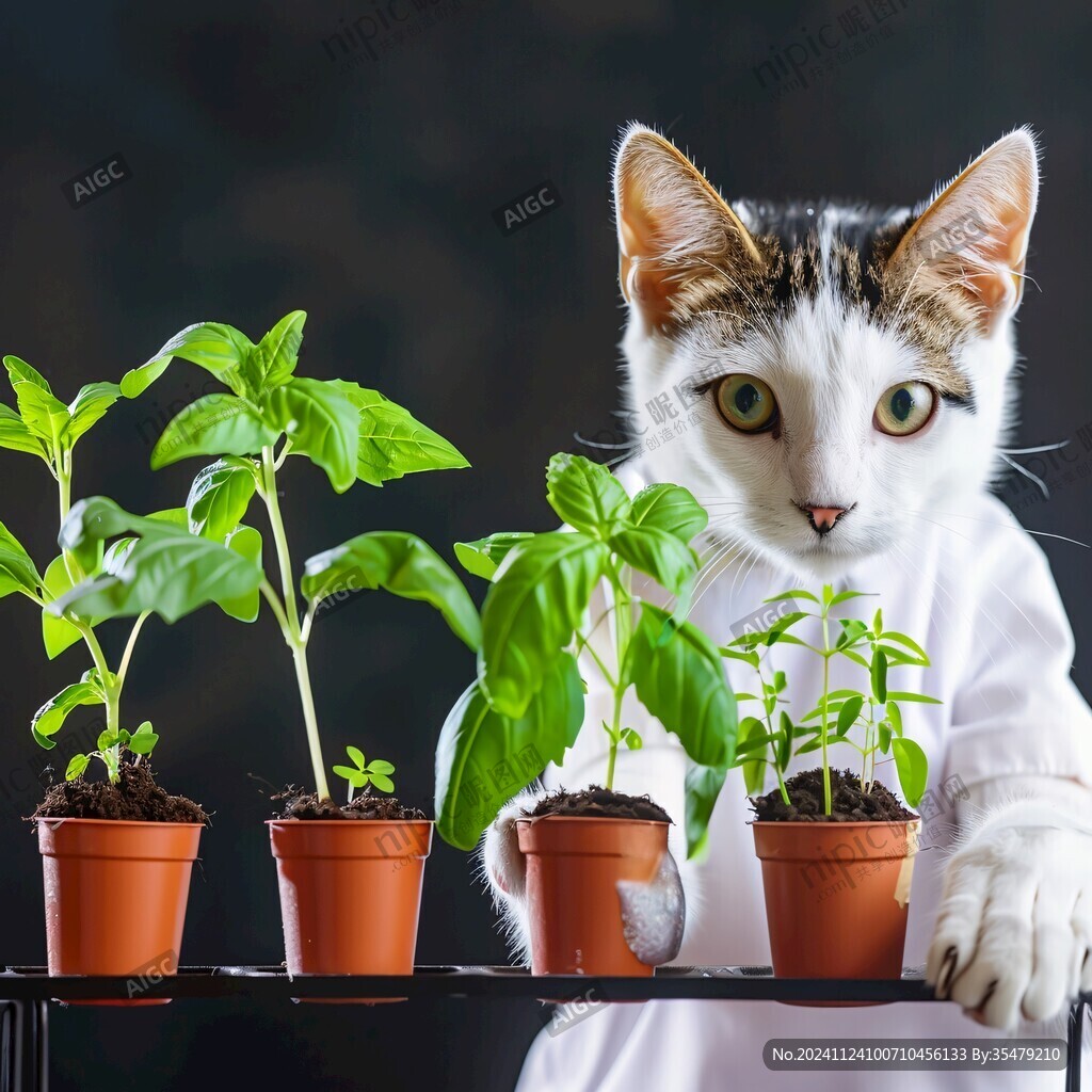花盆縫隙里的貓