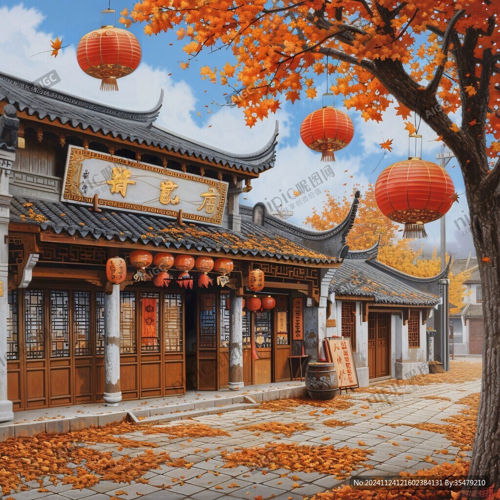 寫(xiě)實(shí)古鎮(zhèn)插畫(huà)