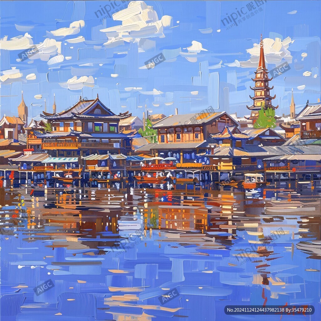 水上建筑畫(huà)