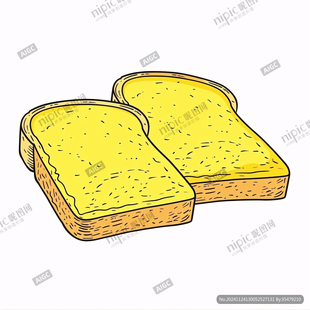 吐司面包片插畫