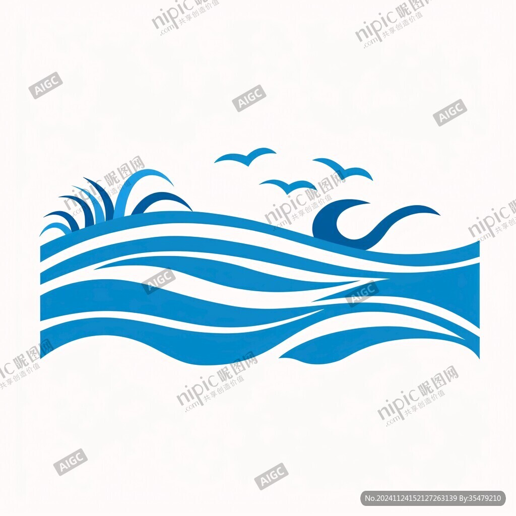 海洋海浪浪花logo
