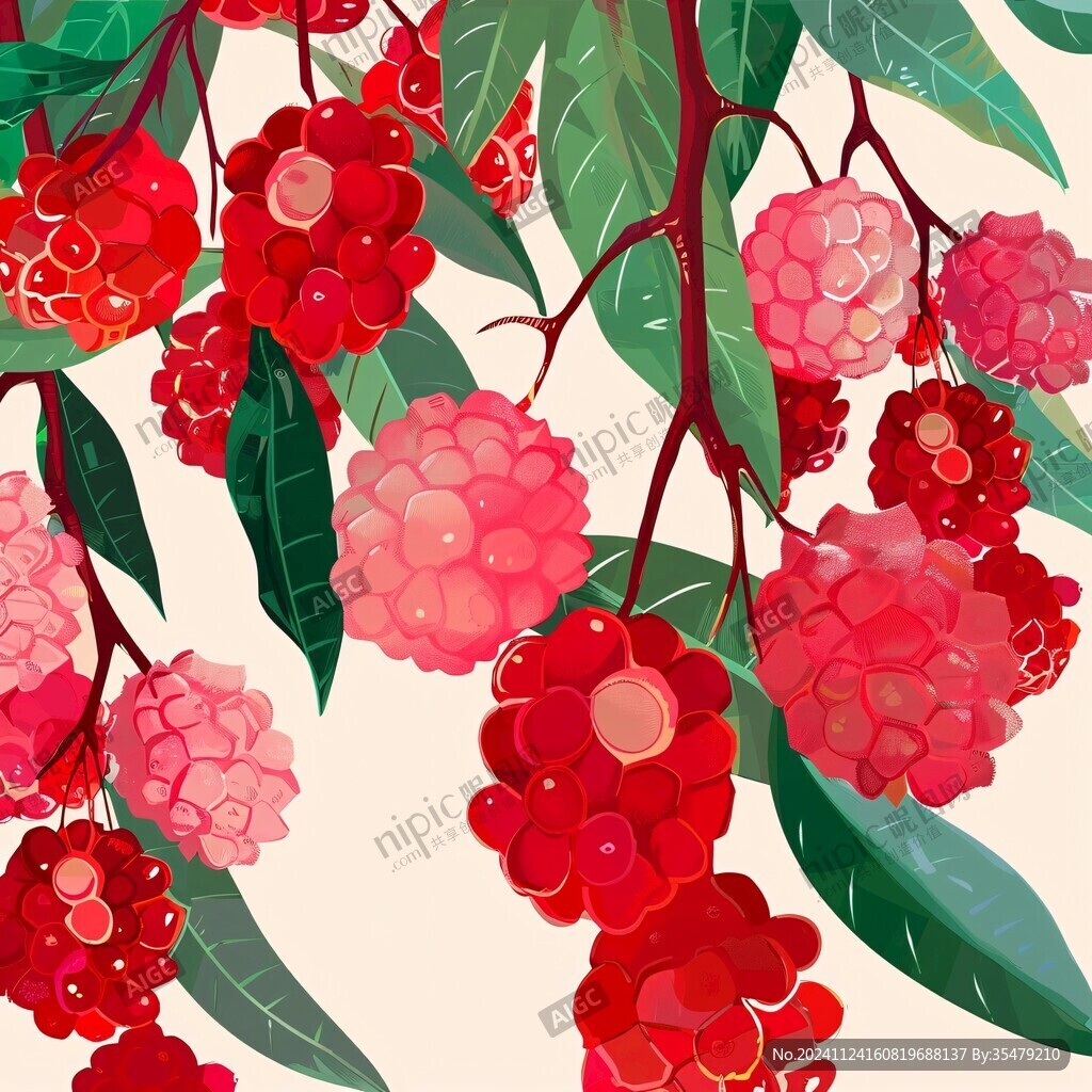 貴妃荔枝插畫