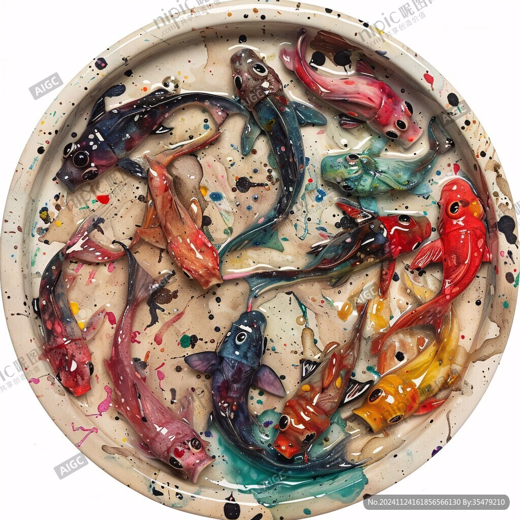 3d魚類樹脂畫