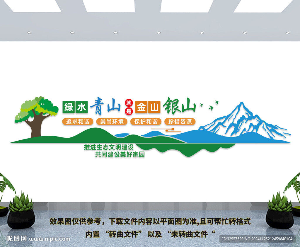 綠水青山就是金山銀山文化墻