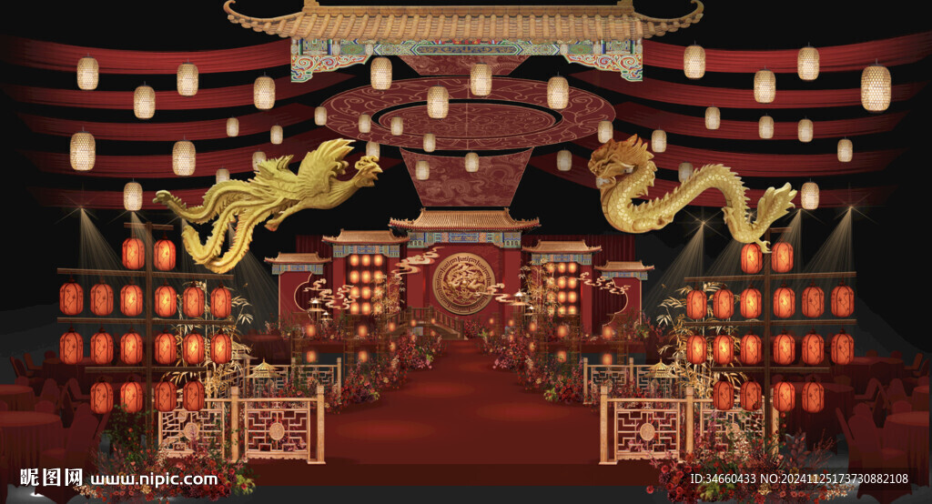 中式龍鳳婚禮效果圖
