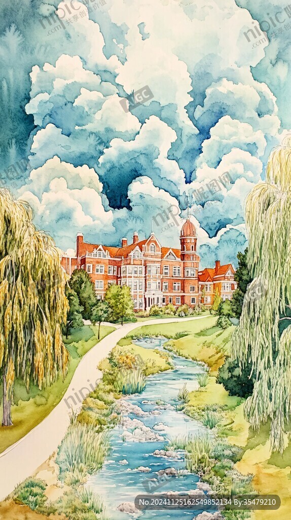 西北大學水彩彩繪插畫