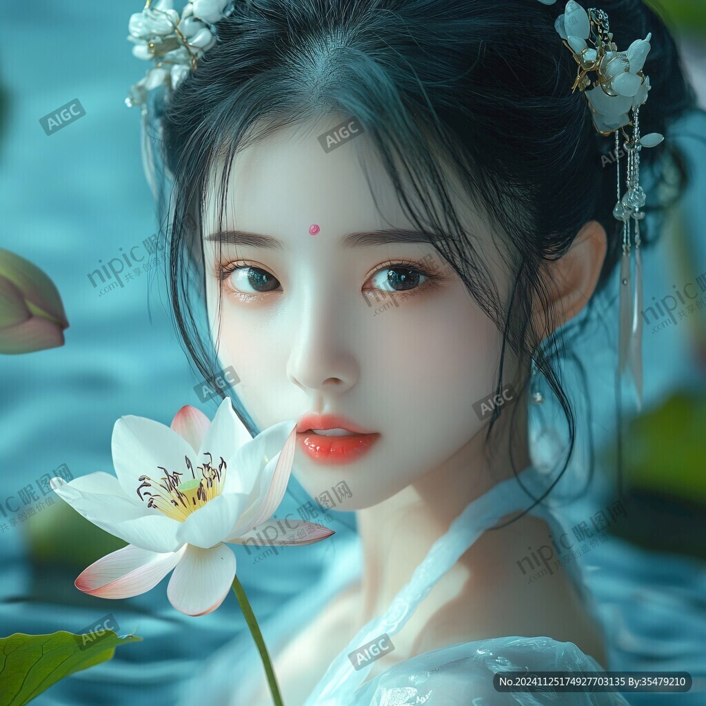 古風美女頭像插畫封面