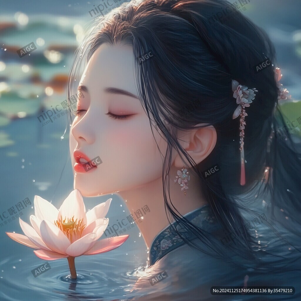 古風美女頭像插畫封面