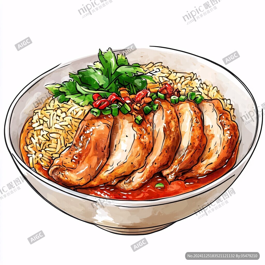 雞腿面插畫
