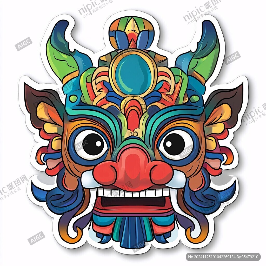 舞獅貼紙頭像