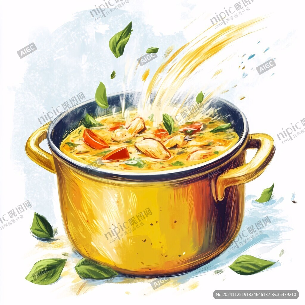疙瘩湯插畫