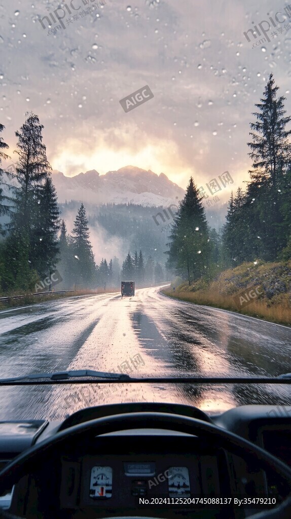 雨天道路行車