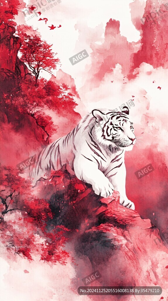 虎年吉祥猛虎下山新年