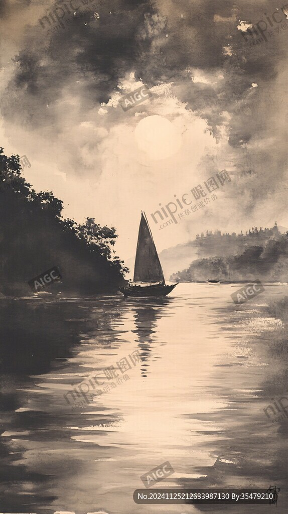 孤舟插畫