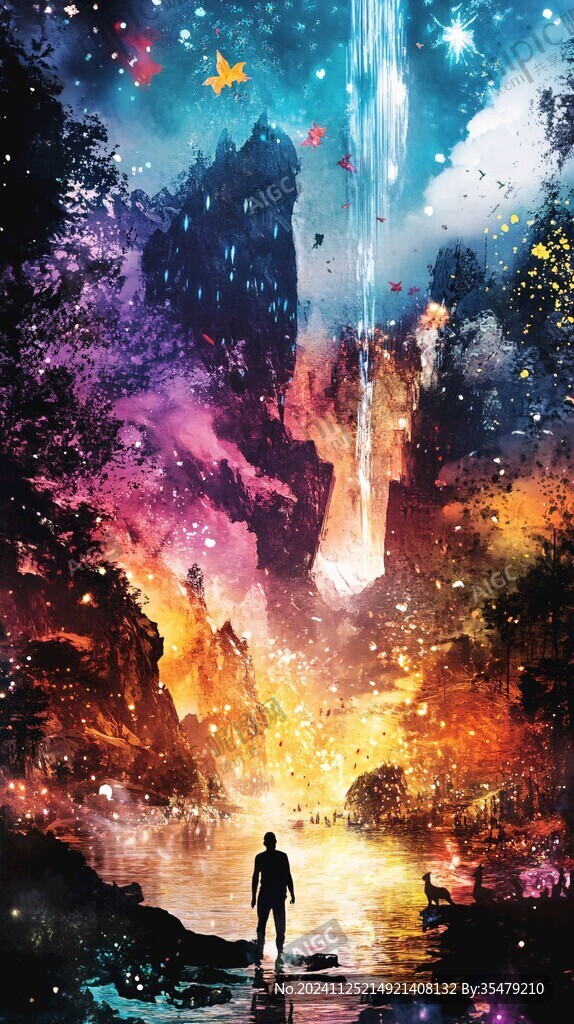 夢幻插畫奇幻炫光