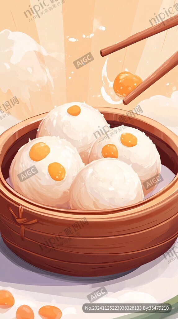 蒸饅頭插畫