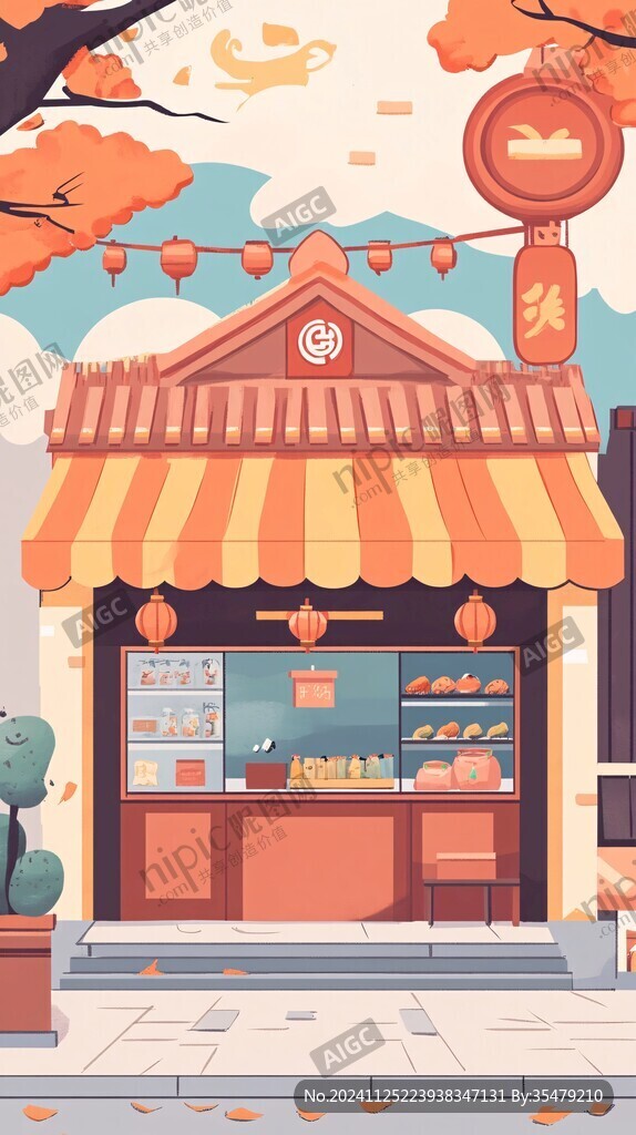 年糕店插畫