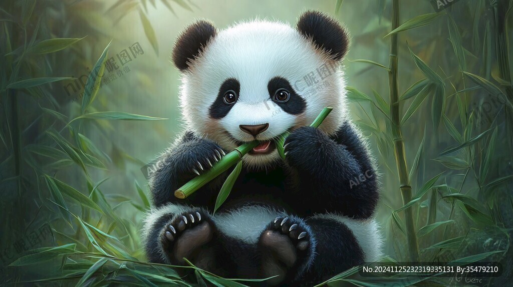 寫實(shí)熊貓插畫