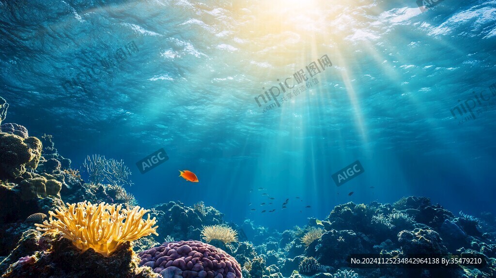 陽光透海底