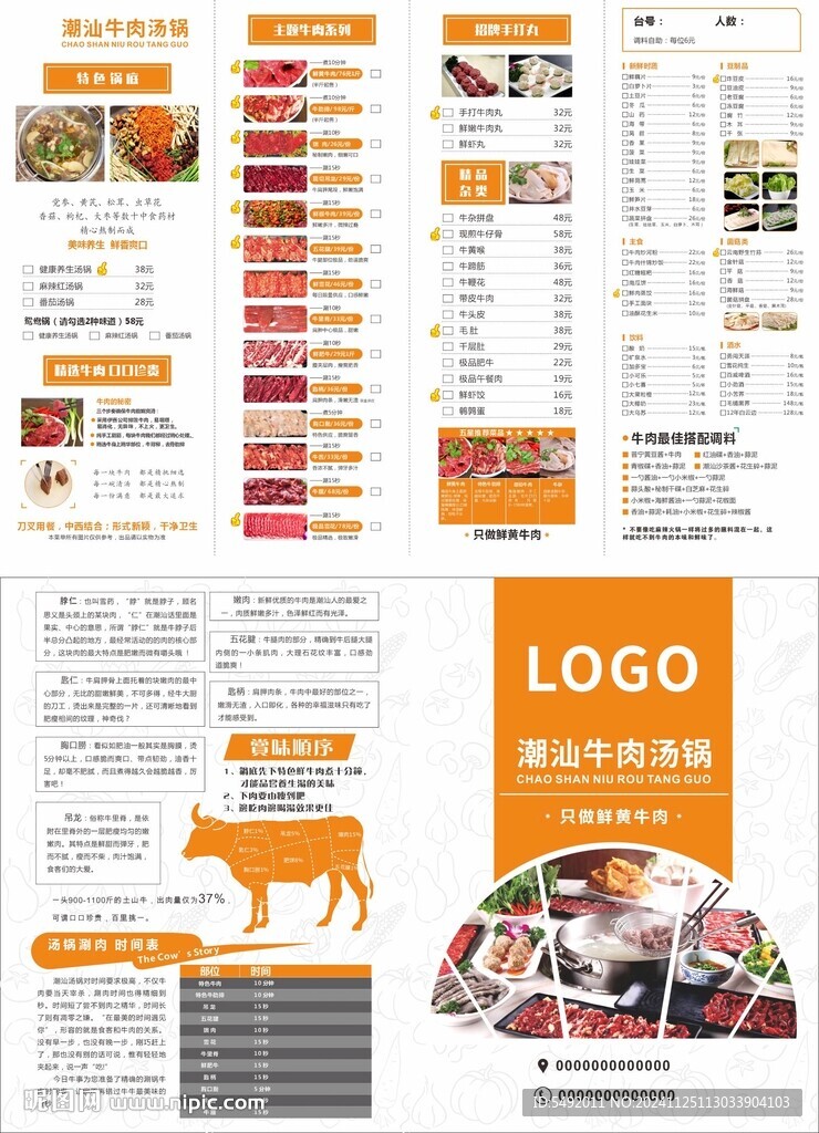牛肉店點菜單