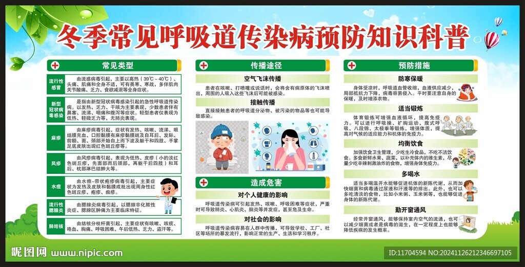 冬季傳染病預防知識宣傳欄