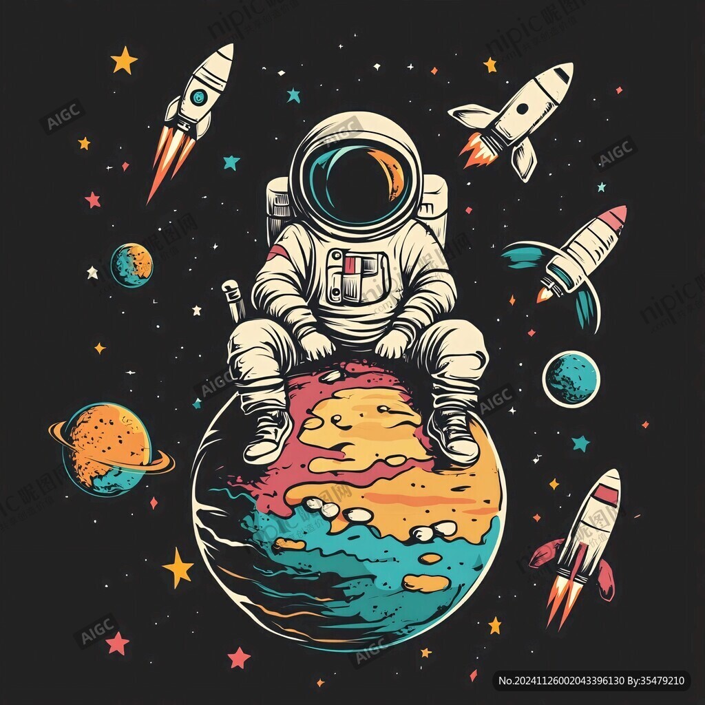 探索宇宙卡通圖案