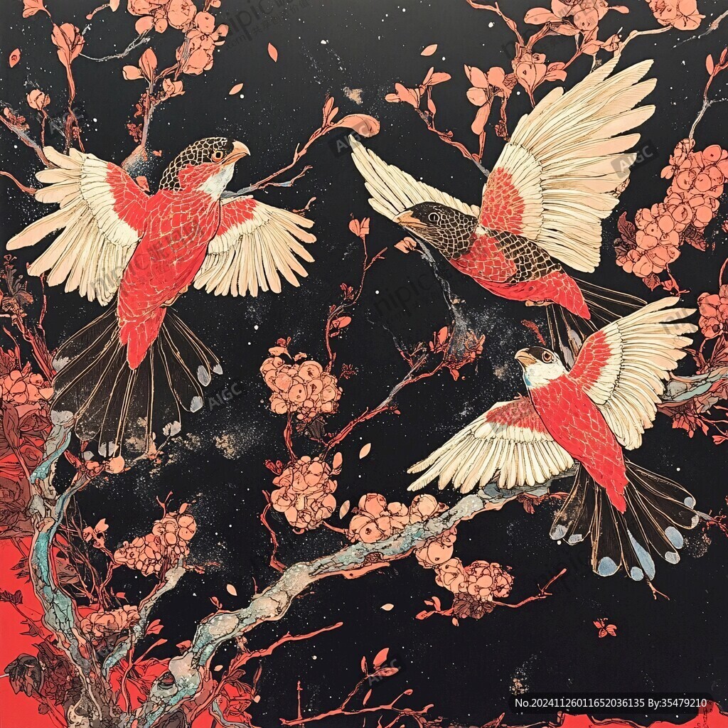 插畫(huà)百鳥(niǎo)朝鳳