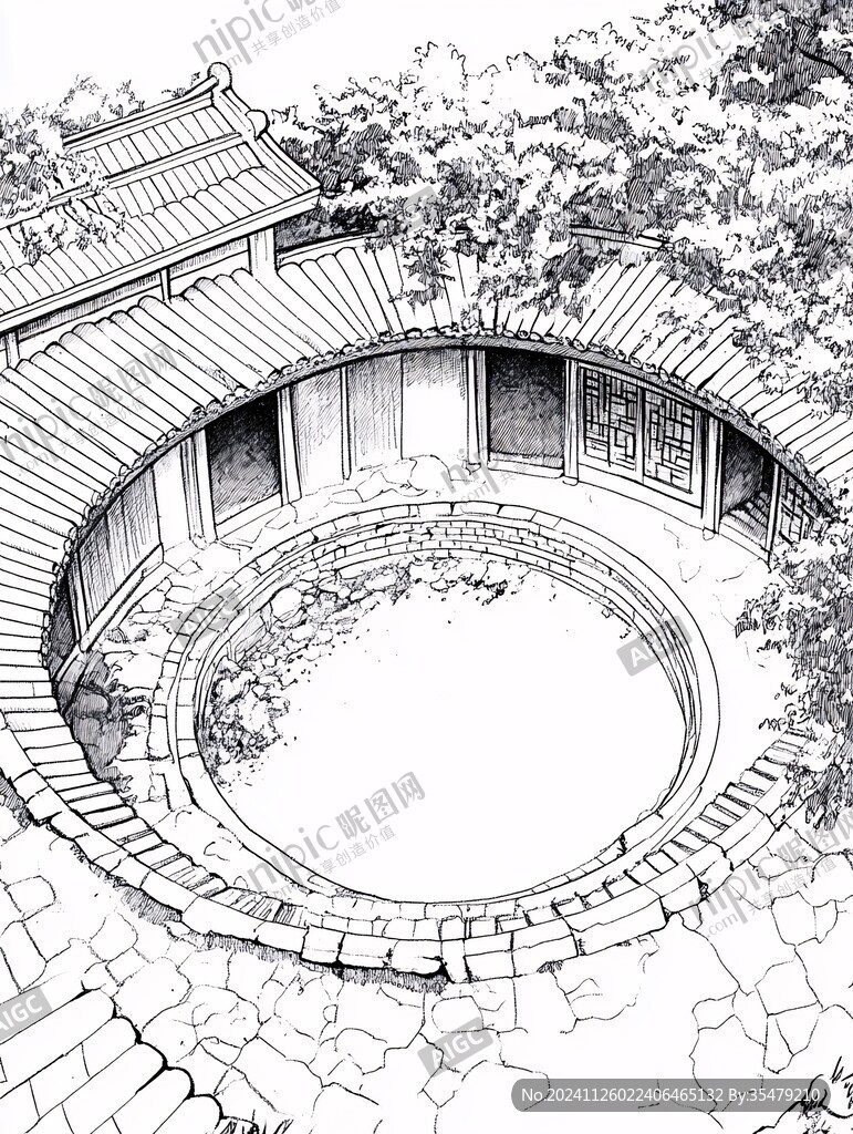 圍龍屋線稿