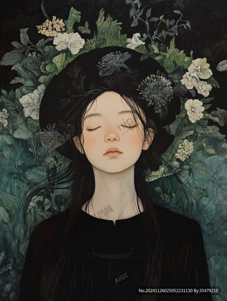 森系人物插畫