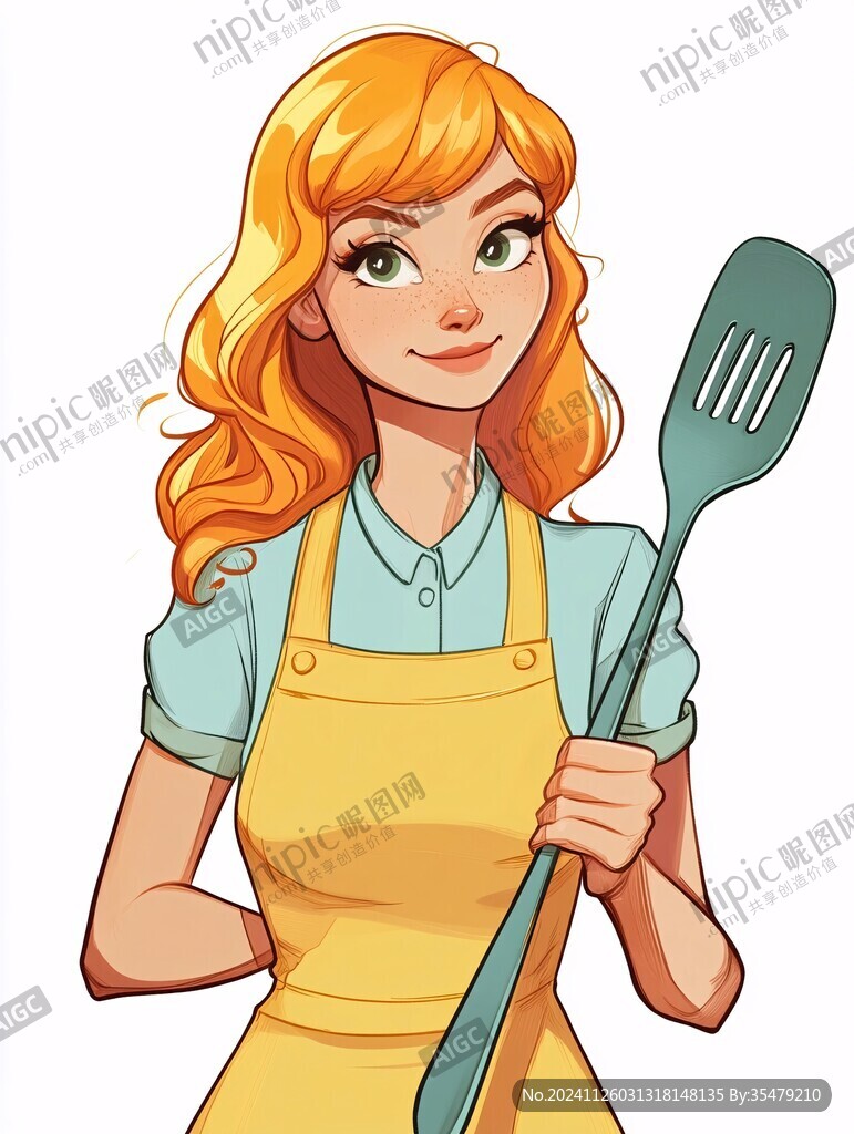 女廚師插畫