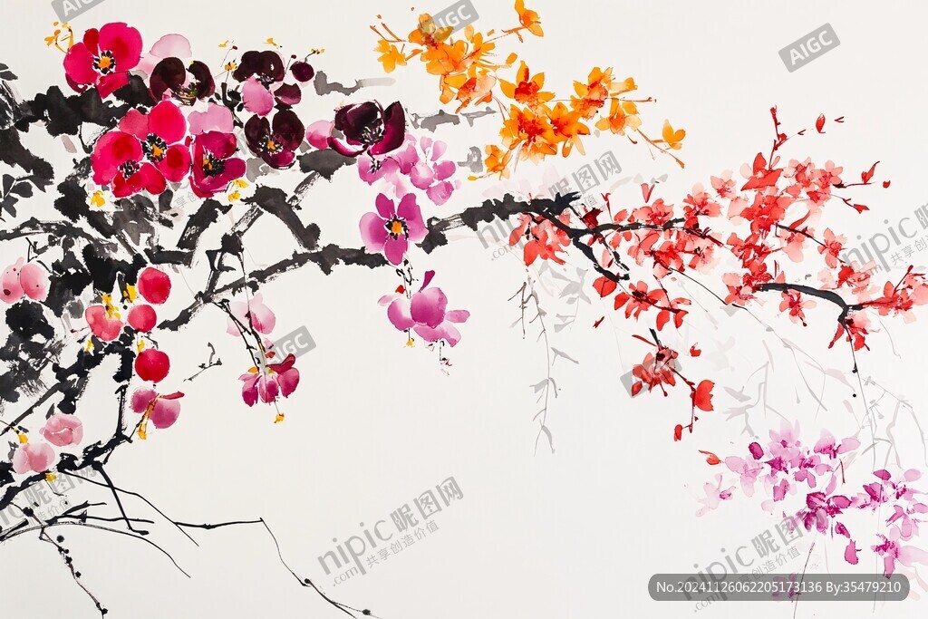寫意石榴花