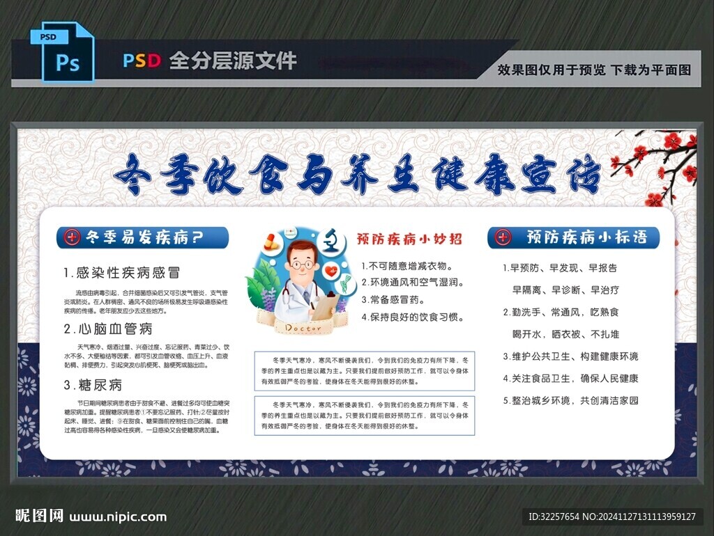 冬季健康教育展板