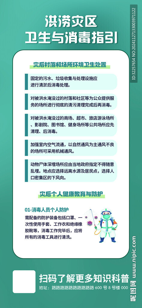 洪澇災害健康知識展架