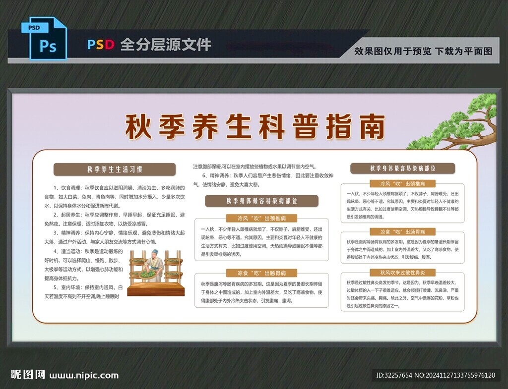 秋季健康展板