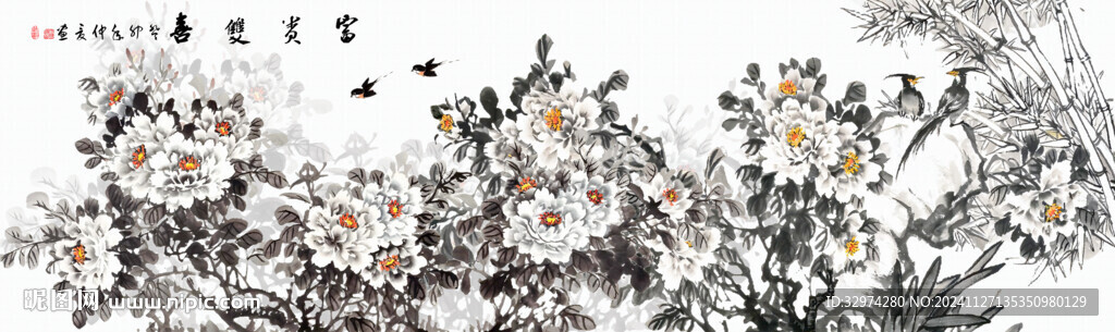 花開富貴牡丹圖